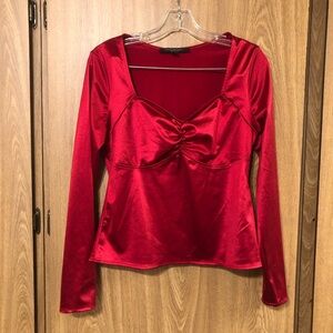 Marc New York Vibrant Red Satin Blouse